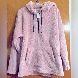 NWT PINK Fleece 3/4 zip Hoodie